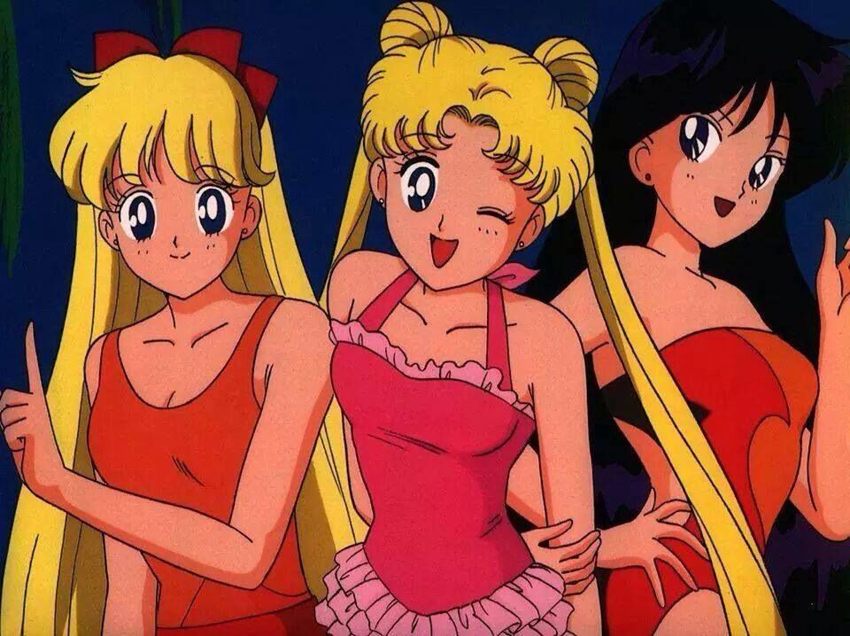 Mina, Serena, and Ray from Sailor Moon