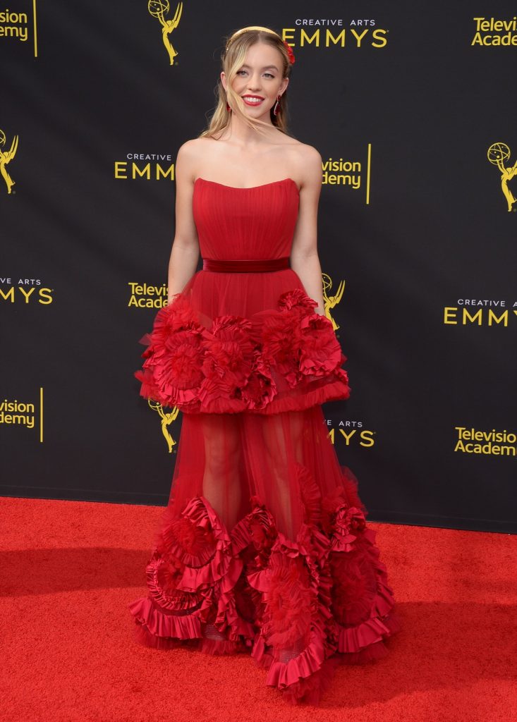 Euphoria actress in red gown